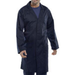 Poly Cotton Warehouse Coat Navy Blue
